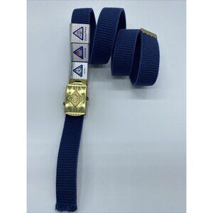 Cub Scouts Belt and Buckle with 3 Sports Fitness Slides Boys Blue Adjustable 38"